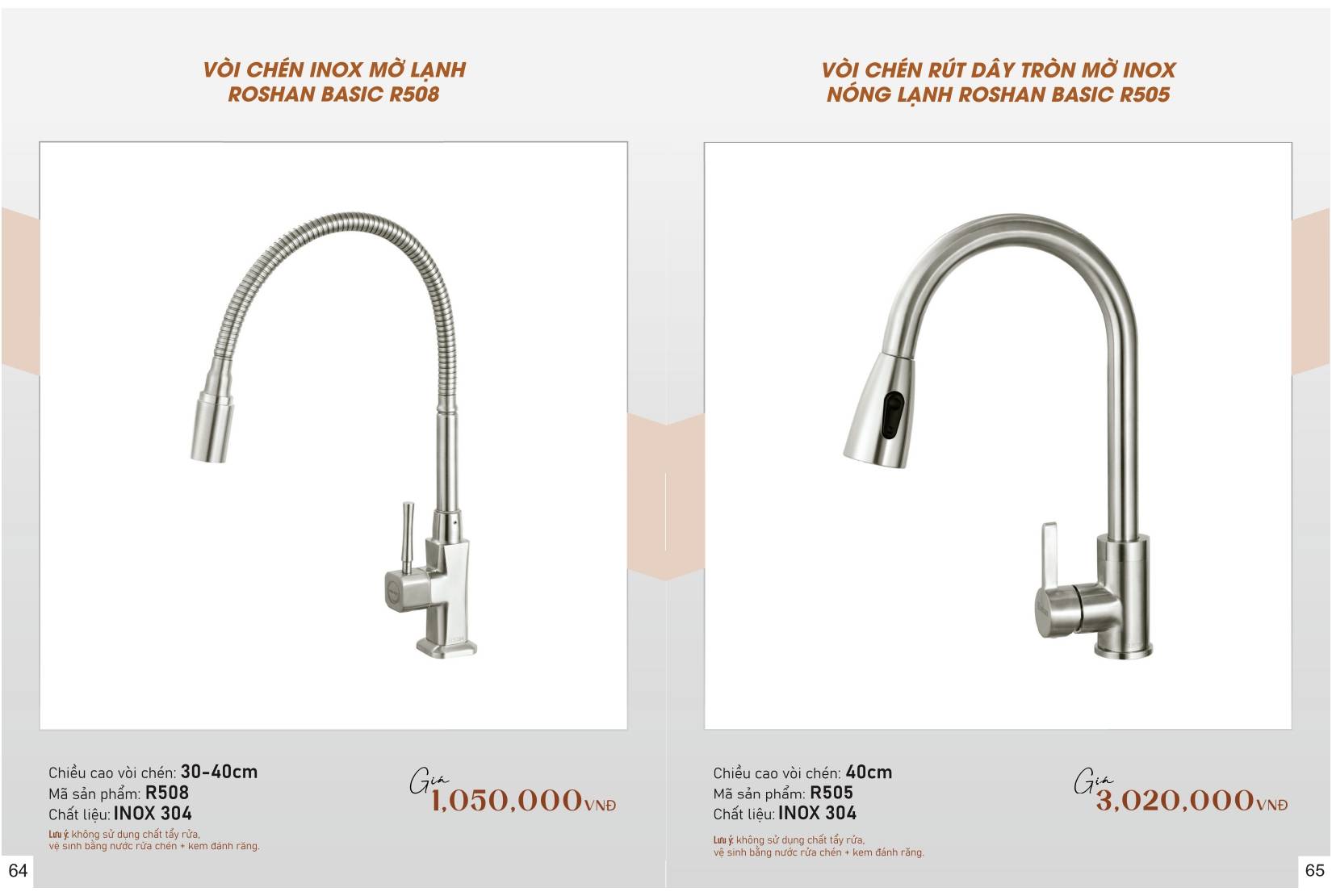 Sen vòi và phụ kiện phòng tắm ROSHAN Catalogue và Bảng giá mới nhất /Page 35 (Roshan R508 / R505)